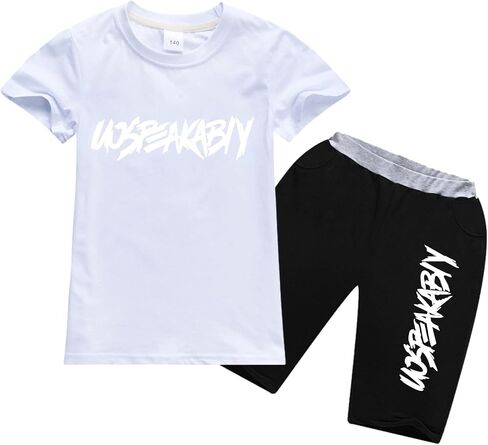 Boys Shorts Set Cotton T-Shirt and Short Pants 2 Pieces Summer Tracksuit for Age 2-12 Years in Kuwait
