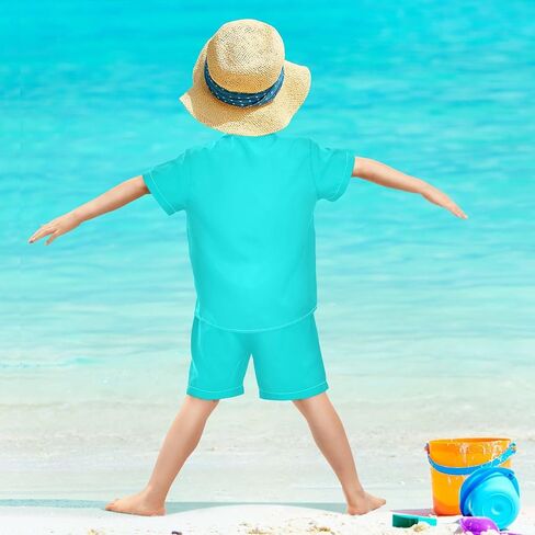 3T Toddler Boy Shorts Set Teal Hawaiian Button Down Shirts Summer Outfits for Little Boy in Kuwait