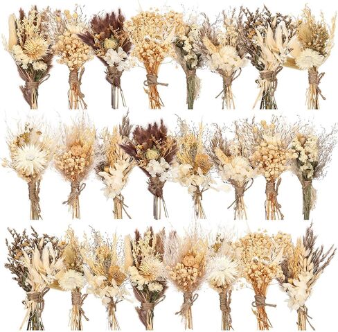 Layhit 24 Pcs Boho Dried Flower Bouquet Mini Wedding Handmade Dry Flowers Decor for Vase Crafts DIY Photo Boutonniere for Men Floral Plant for Bridesmaid Gift Birthday Decor (Gerbera Daisy) in Kuwait