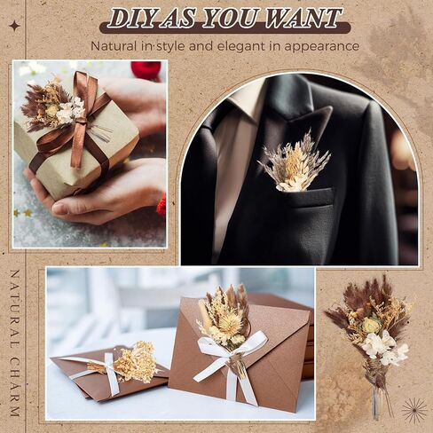 Layhit 24 Pcs Boho Dried Flower Bouquet Mini Wedding Handmade Dry Flowers Decor for Vase Crafts DIY Photo Boutonniere for Men Floral Plant for Bridesmaid Gift Birthday Decor (Gerbera Daisy) in Kuwait