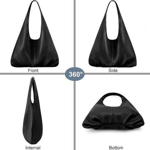 حقائب NIUEIMEE ZHOU Slouchy Hobo للنساء حقائب كتف من الجلد النباتي القديم مع محفظة للعملات المعدنية in Kuwait