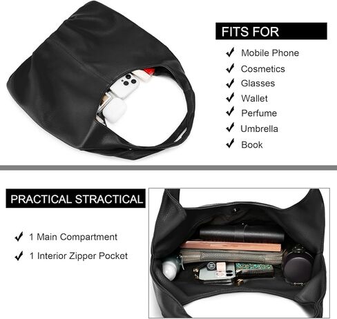 حقائب NIUEIMEE ZHOU Slouchy Hobo للنساء حقائب كتف من الجلد النباتي القديم مع محفظة للعملات المعدنية in Kuwait