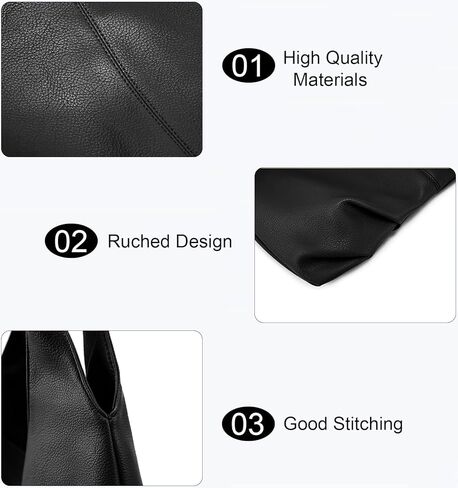 حقائب NIUEIMEE ZHOU Slouchy Hobo للنساء حقائب كتف من الجلد النباتي القديم مع محفظة للعملات المعدنية in Kuwait