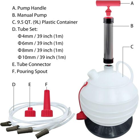 9L Vacuum Oil Extractor Pump Automotive Oil Suction Pump Extractor Oil Evacuation Pump Suitable for Automotive,Jet Skis, Pressure Washers, Tractors in Saudi Arabia