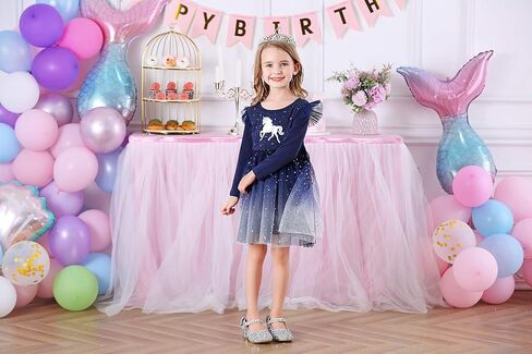 DXTON Girls Toddler Tutu Dresses Winter Long Sleeve Tulle for Party Casual Outfits 2-12T in Kuwait