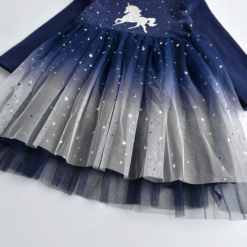DXTON Girls Toddler Tutu Dresses Winter Long Sleeve Tulle for Party Casual Outfits 2-12T in Kuwait