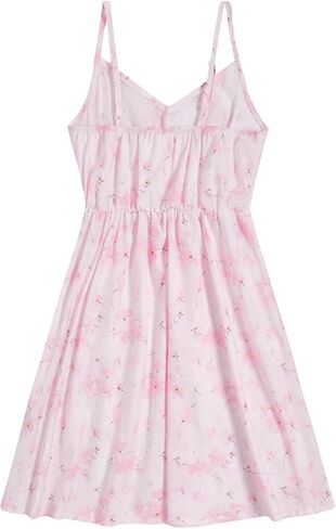 SOLY HUX Girl's Spaghetti Strap Dress Floral Print Sleeveless Summer Beach Casual Sundress A-line Mini Dresses in Saudi Arabia