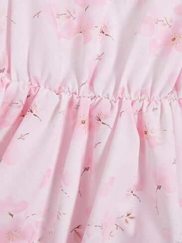 SOLY HUX Girl's Spaghetti Strap Dress Floral Print Sleeveless Summer Beach Casual Sundress A-line Mini Dresses in Saudi Arabia