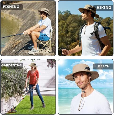 Fishing Hat for Mens Sun Hat Wide Brim Bucket Hat SPF UV Protection XL XXL Large Size Big Head Hiking Beach Safari in Kuwait