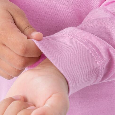 Fruit of the Loom Girls' Long Sleeve Jersey Henley Top and Fleece Pant Sleep Pajama Set in Saudi Arabia