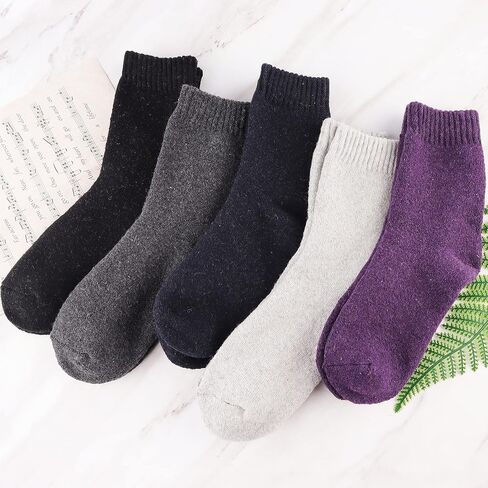Jeasona Wool Hiking Socks for Women Warm Winter Thermal Thick Socks for Cold Weather Cozy Gifts for Women Mom 5 Pairs in Kuwait