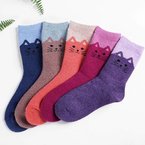 Jeasona Wool Hiking Socks for Women Warm Winter Thermal Thick Socks for Cold Weather Cozy Gifts for Women Mom 5 Pairs in Kuwait