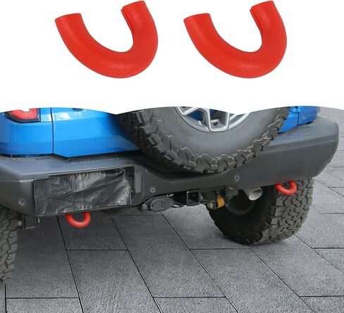 RT-TCZ Rear Bumper Tow Hook Covers Rubber Protector Cover Exterior Accessories for Ford Bronco 2021-2025 (Red) in Saudi Arabia