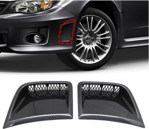 XQSMWF 2 قطعة من الجانب الأيسر والأيمن من ألياف الكربون غطاء زاوية المصد الأمامي متوافق مع Subaru Impreza WRX STi 2008-2014 استبدال 57739FG020 57739FG010 in Kuwait