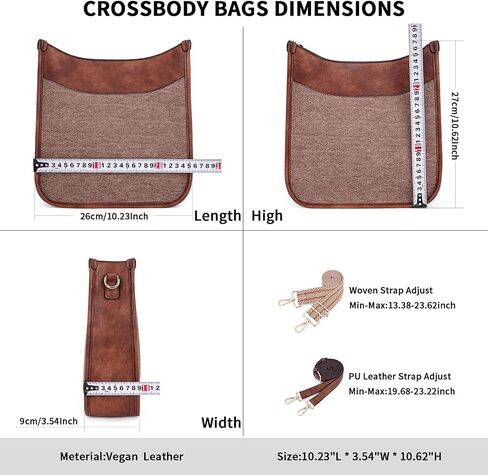 Women's Shoulder Handbags Fashion Vegan Leather Crossbody Bag Shoulder Purse For Ladies with 2PCS Adjustable Strap in Saudi Arabia