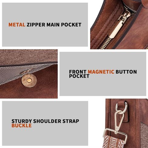 Women's Shoulder Handbags Fashion Vegan Leather Crossbody Bag Shoulder Purse For Ladies with 2PCS Adjustable Strap in Saudi Arabia