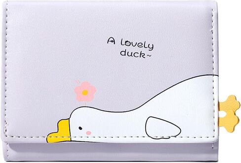 Sunwel Fashion Girls Cute Wallet 3D Duck Whale Mini Wallet Small Wallet Credit Card Holder ID Window for Women (PURPLE) in Saudi Arabia