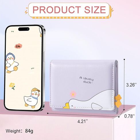 Sunwel Fashion Girls Cute Wallet 3D Duck Whale Mini Wallet Small Wallet Credit Card Holder ID Window for Women (PURPLE) in Saudi Arabia