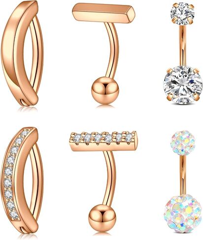 Zolure 14G 10MM Belly Button Ring Hypoallergenic Dangling Clicker Hoop Belly Piercing Jewelry for Women in Kuwait