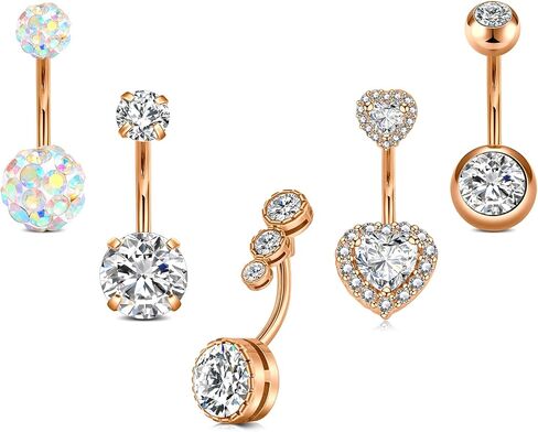 Zolure 14G 10MM Belly Button Ring Hypoallergenic Dangling Clicker Hoop Belly Piercing Jewelry for Women in Kuwait