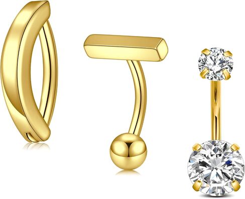 Zolure 14G 10MM Belly Button Ring Hypoallergenic Dangling Clicker Hoop Belly Piercing Jewelry for Women in Kuwait