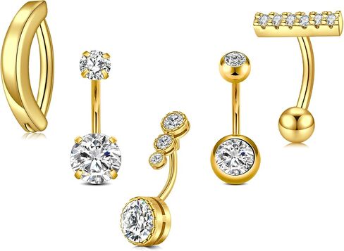 Zolure 14G 10MM Belly Button Ring Hypoallergenic Dangling Clicker Hoop Belly Piercing Jewelry for Women in Kuwait