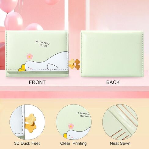 Sunwel Fashion Girls Cute Wallet 3D Duck Whale Mini Wallet Small Wallet Credit Card Holder ID Window for Women (PURPLE) in Saudi Arabia