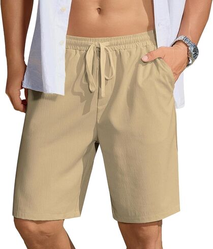 COOFANDY Men's Casual Shorts Elastic Waist Drawstring Shorts Summer Beach Shorts with Pockets in Saudi Arabia
