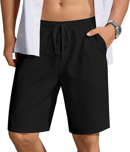 COOFANDY Men's Casual Shorts Elastic Waist Drawstring Shorts Summer Beach Shorts with Pockets in Saudi Arabia