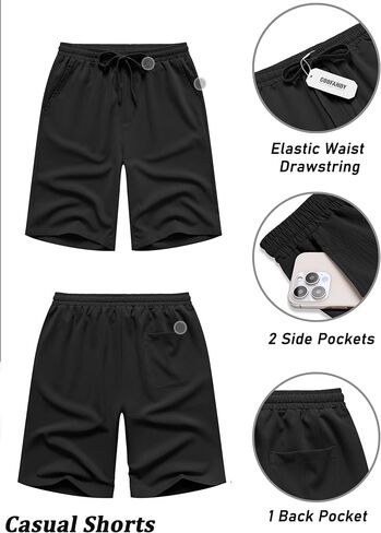 COOFANDY Men's Casual Shorts Elastic Waist Drawstring Shorts Summer Beach Shorts with Pockets in Saudi Arabia