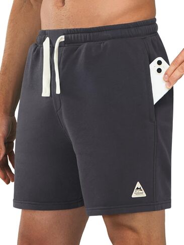 NORTHYARD Men's Cotton Shorts Casual Lounge Sweat Shorts with Zipper Pockets for Workout in Saudi Arabia