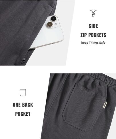 NORTHYARD Men's Cotton Shorts Casual Lounge Sweat Shorts with Zipper Pockets for Workout in Saudi Arabia