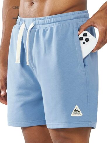 NORTHYARD Men's Cotton Shorts Casual Lounge Sweat Shorts with Zipper Pockets for Workout in Saudi Arabia