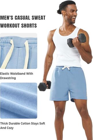 NORTHYARD Men's Cotton Shorts Casual Lounge Sweat Shorts with Zipper Pockets for Workout in Saudi Arabia