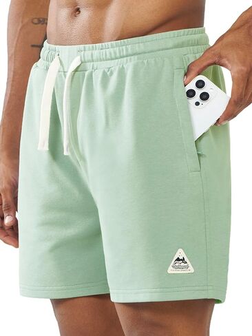 NORTHYARD Men's Cotton Shorts Casual Lounge Sweat Shorts with Zipper Pockets for Workout in Saudi Arabia