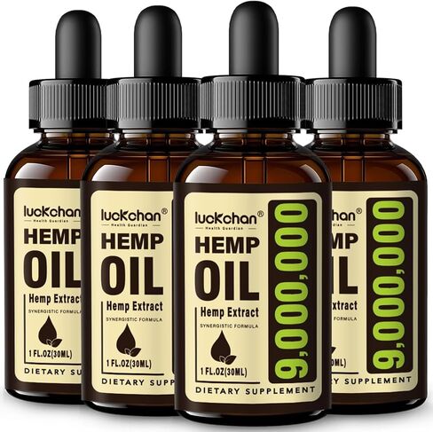 Hemp Oil Organic Extra Strength (4-Pack) High Potency Hemp Drops Natural Hemp Extract, Non-GMO, Low Sugar, Made in USA (Natural) in Saudi Arabia
