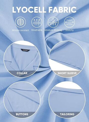 JMIERR Men's Casual Lyocell Button Down Shirt Short Sleeve Beach Shirt in Kuwait