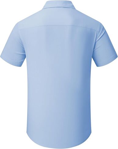 JMIERR Men's Casual Lyocell Button Down Shirt Short Sleeve Beach Shirt in Kuwait