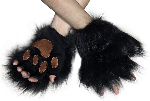 Anbiliwobo Fox Cat Wolf Paws Gloves Cosplay Costume Halloween Fancy Party Costume Accessories in Saudi Arabia