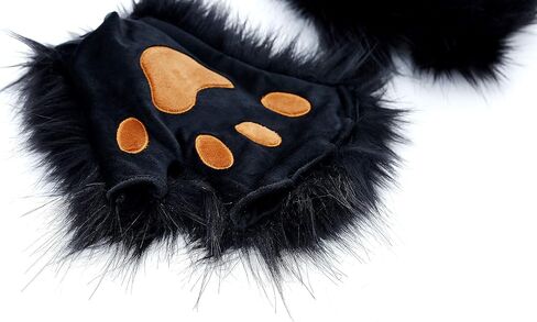 Anbiliwobo Fox Cat Wolf Paws Gloves Cosplay Costume Halloween Fancy Party Costume Accessories in Saudi Arabia