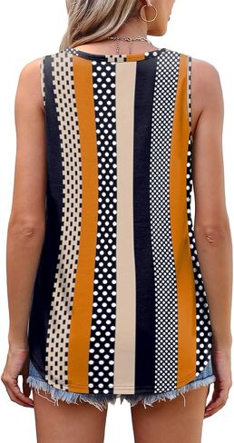 OFEEFAN Womens Tank Tops Loose Fit Scoop Neck Casual Summer Tops Curvy Hem in Kuwait
