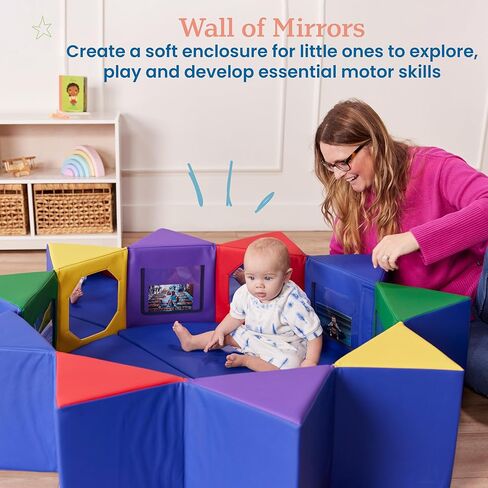 ECR4Kids SoftZone Wall of Mirrors, Activity Center, Assorted in Kuwait