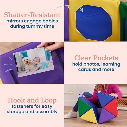 ECR4Kids SoftZone Wall of Mirrors, Activity Center, Assorted in Kuwait