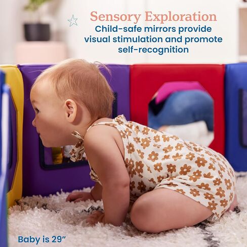 ECR4Kids SoftZone Wall of Mirrors, Activity Center, Assorted in Kuwait