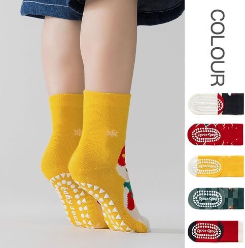 Baby Toddler Christmas Socks Kids Non Slip Grip Socks Xmas Cotton Winter Holiday Cozy Socks for Boy/Girl Children in Saudi Arabia