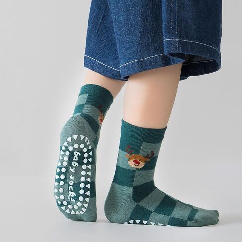 Baby Toddler Christmas Socks Kids Non Slip Grip Socks Xmas Cotton Winter Holiday Cozy Socks for Boy/Girl Children in Saudi Arabia