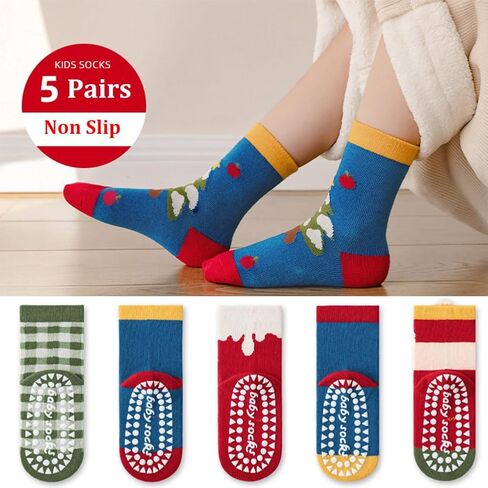Baby Toddler Christmas Socks Kids Non Slip Grip Socks Xmas Cotton Winter Holiday Cozy Socks for Boy/Girl Children in Saudi Arabia