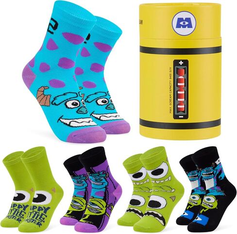 Disney Boys Socks Monsters Inc 5 Pack of Ankle Socks Size 12-7 Comfy Breathable Crew Socks for Kids Teenagers Boys Gifts in Kuwait