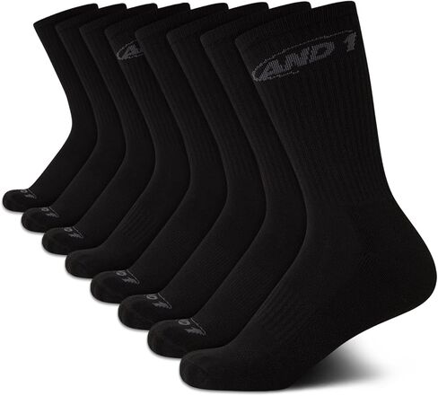 AND1 Boys' Crew Socks - 8 Pack Soft Athletic Mid Calf Socks for Boys - Boys Cushioned Sports Crew Socks (S-L) in Kuwait