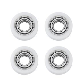 uxcell 8Pcs Ball Bearing Guide 6x33x7mm Double Shielded Nylon Roller Bearings, Flat Pulley Wheel for Furniture, Hardware Accessories, White